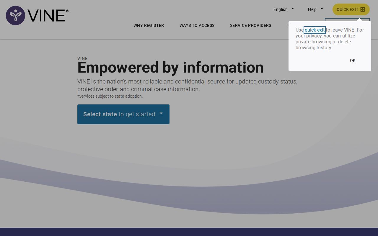 Camp County arrest lookup through VINELink custody search